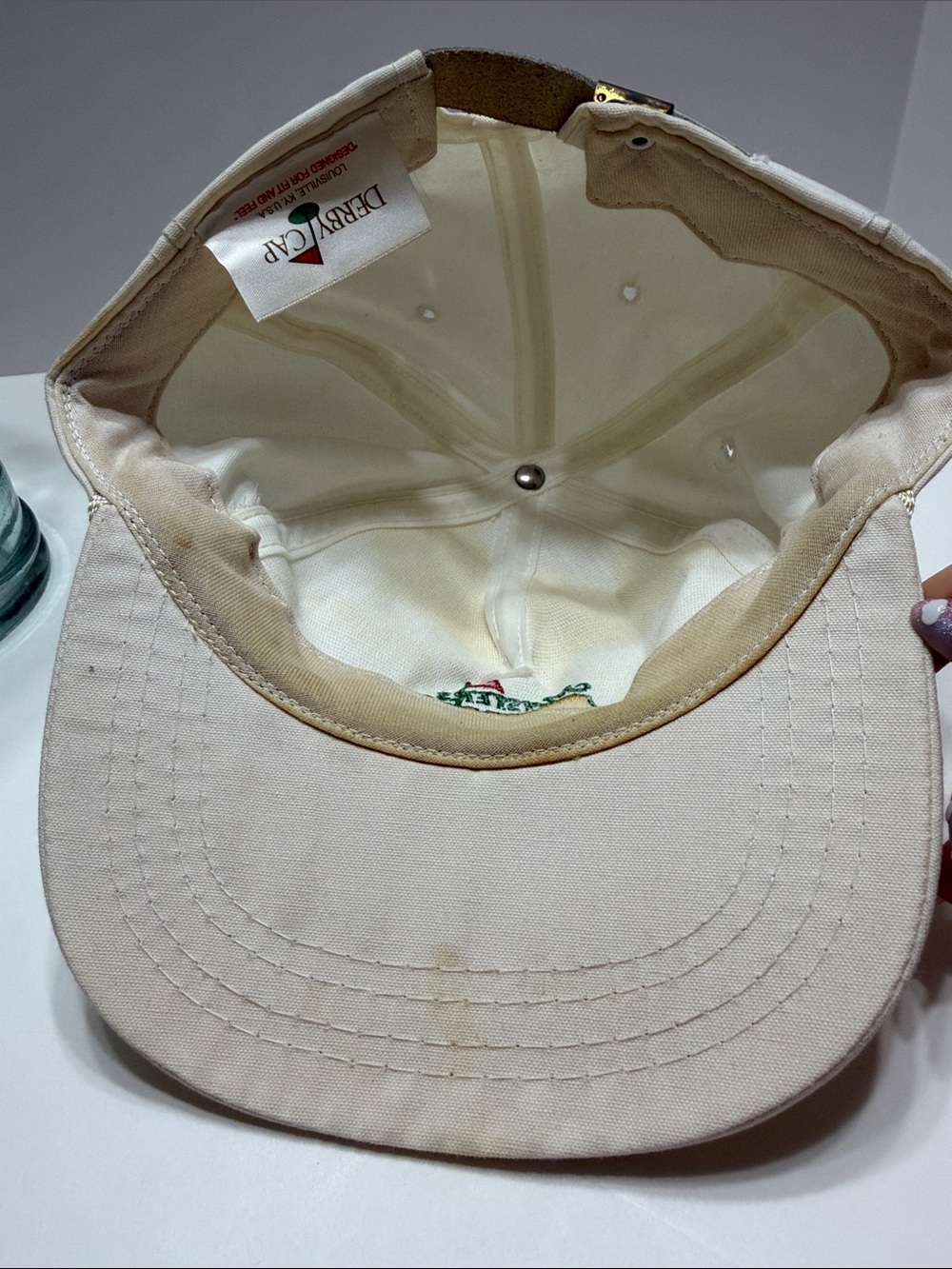 Vintage Masters Cream Cap with Green & Yellow Embroidered Logo - Picture 9 of 14